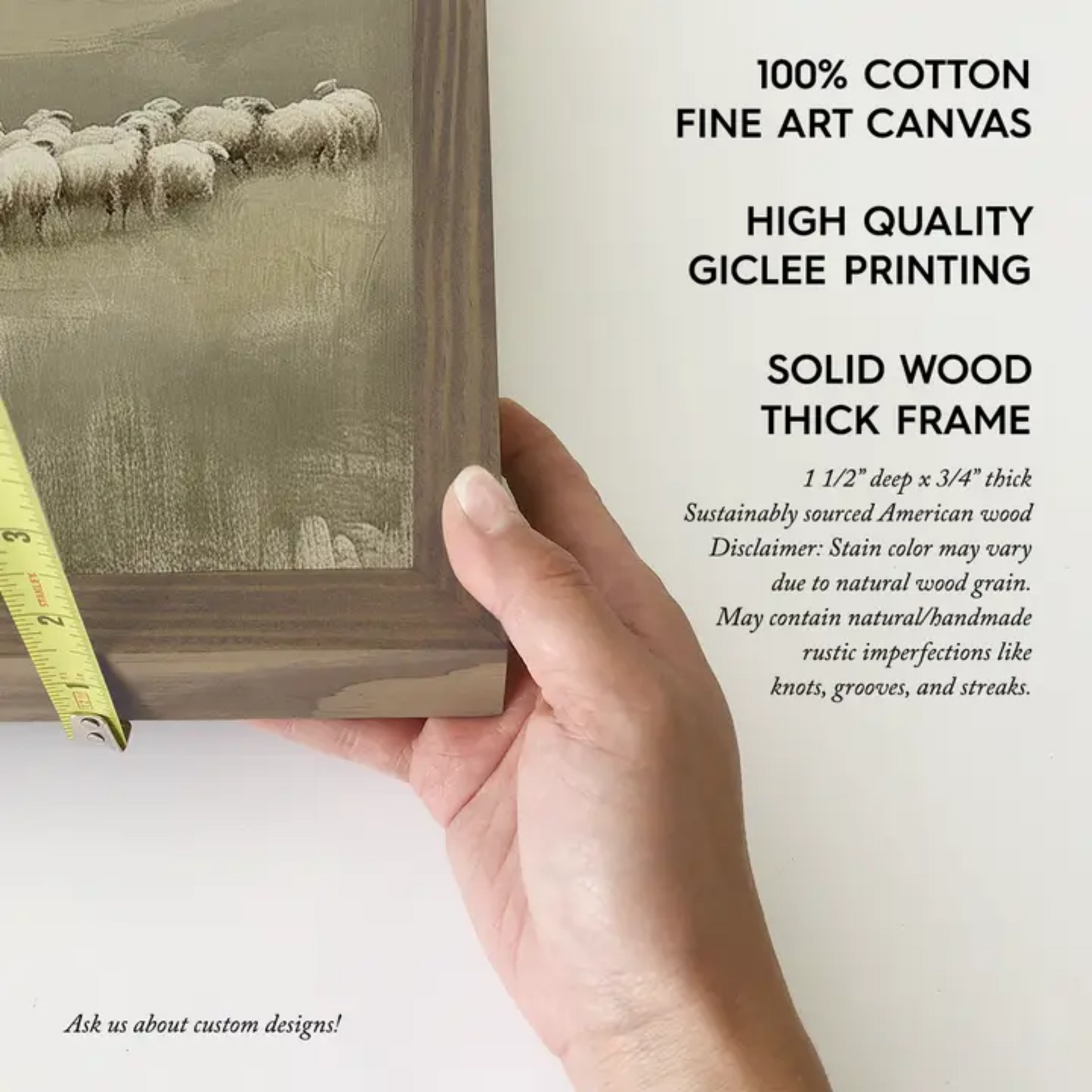 Jesus and His Sheep – Framed Canvas Wall Art (Multiple Sizes)