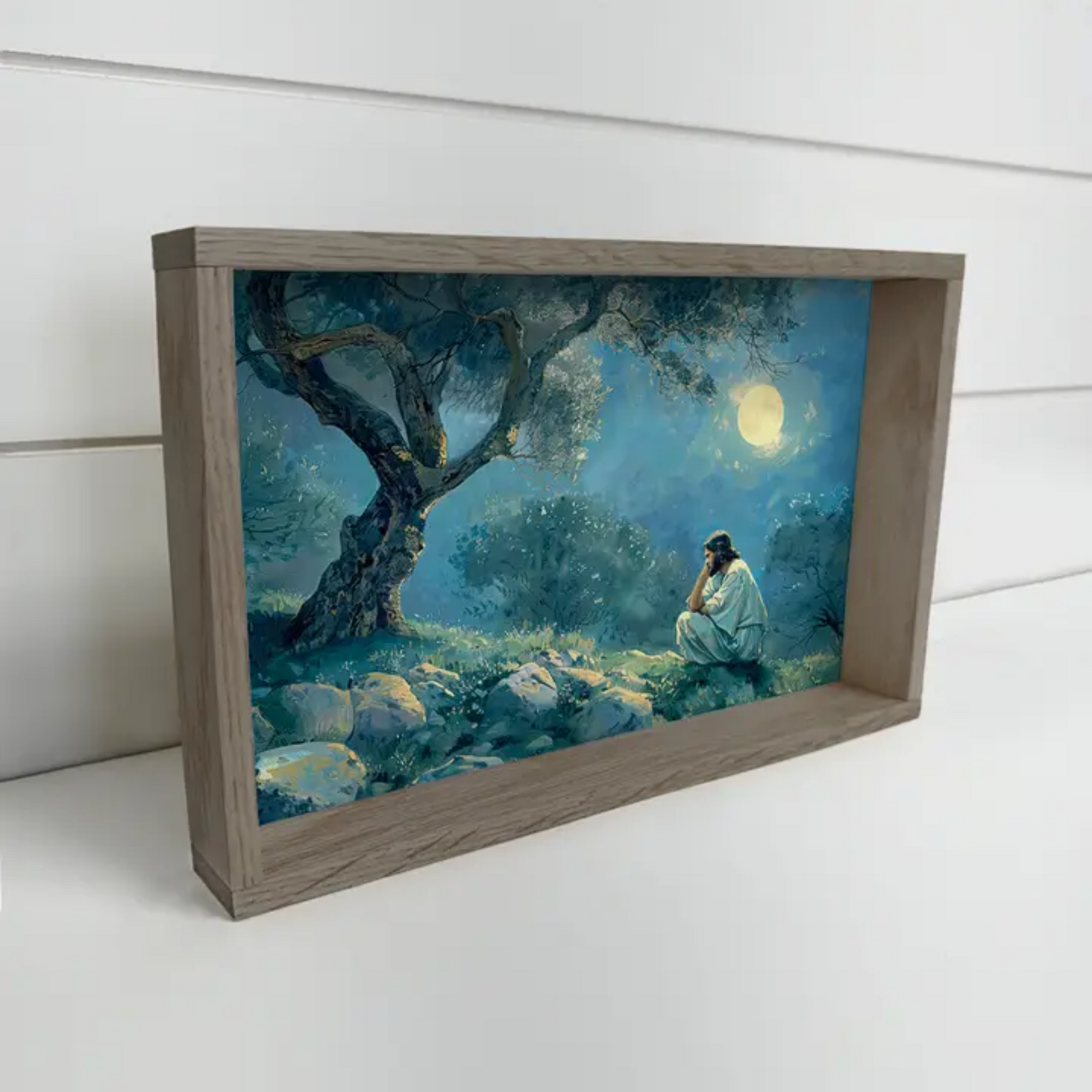 Jesus in Gethsemane – Framed Canvas Wall Art (5 Sizes)