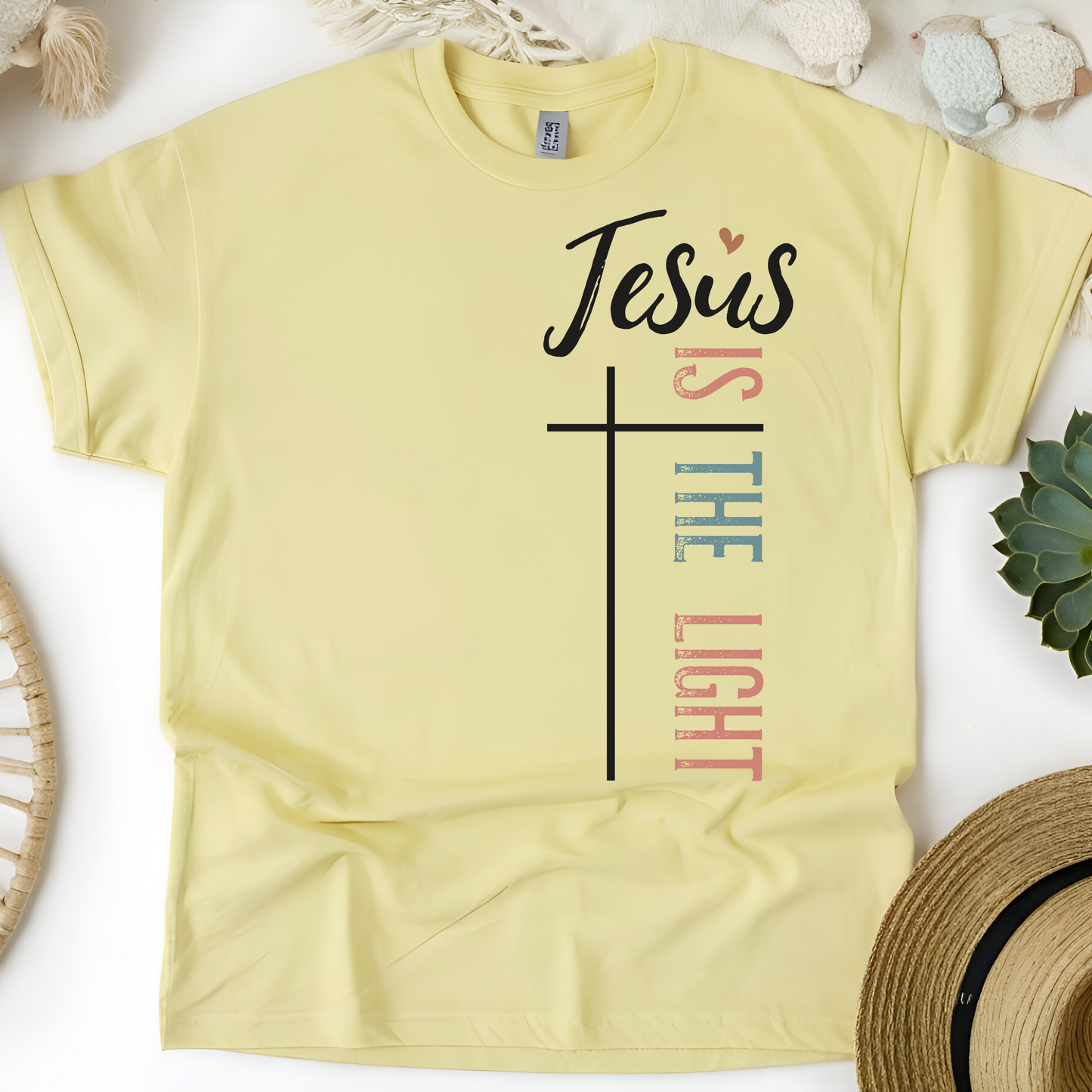 Jesus Is the Light – Walk by Faith Floral Cross Tee