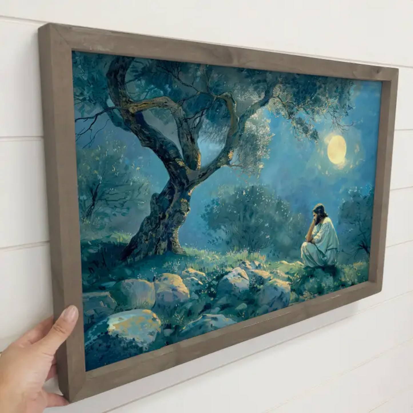 Jesus in Gethsemane – Framed Canvas Wall Art (5 Sizes)