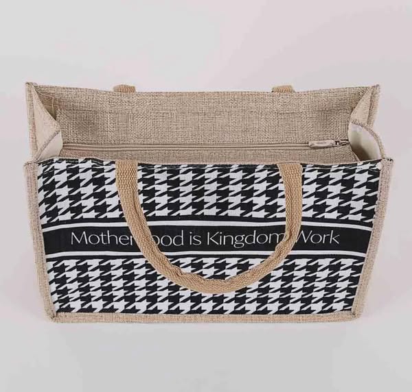 “Motherhood is Kingdom Work” Canvas Bible Bag