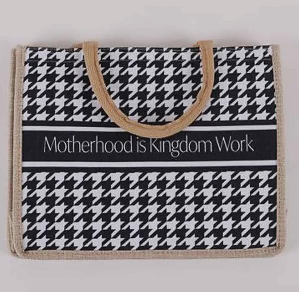 “Motherhood is Kingdom Work” Canvas Bible Bag