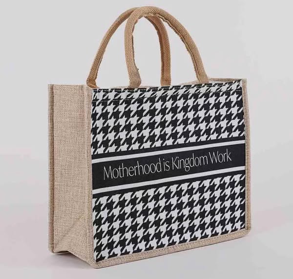 “Motherhood is Kingdom Work” Canvas Bible Bag