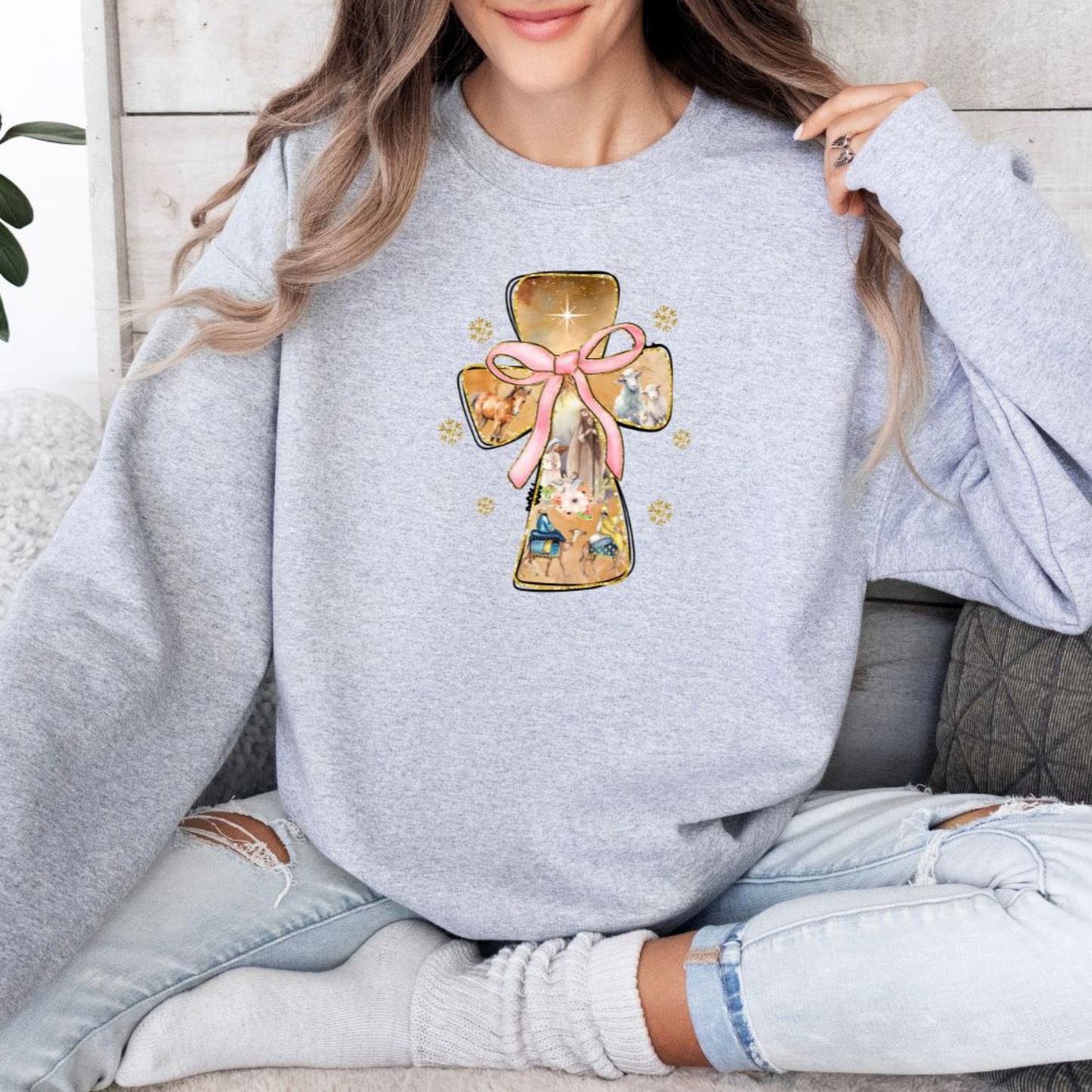 Nativity Scene Cross Tee