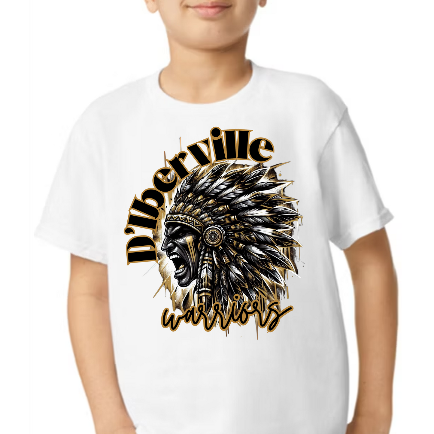 D'Iberville Warriors Spirit Tee – Bold Black & Gold School Pride Shirt