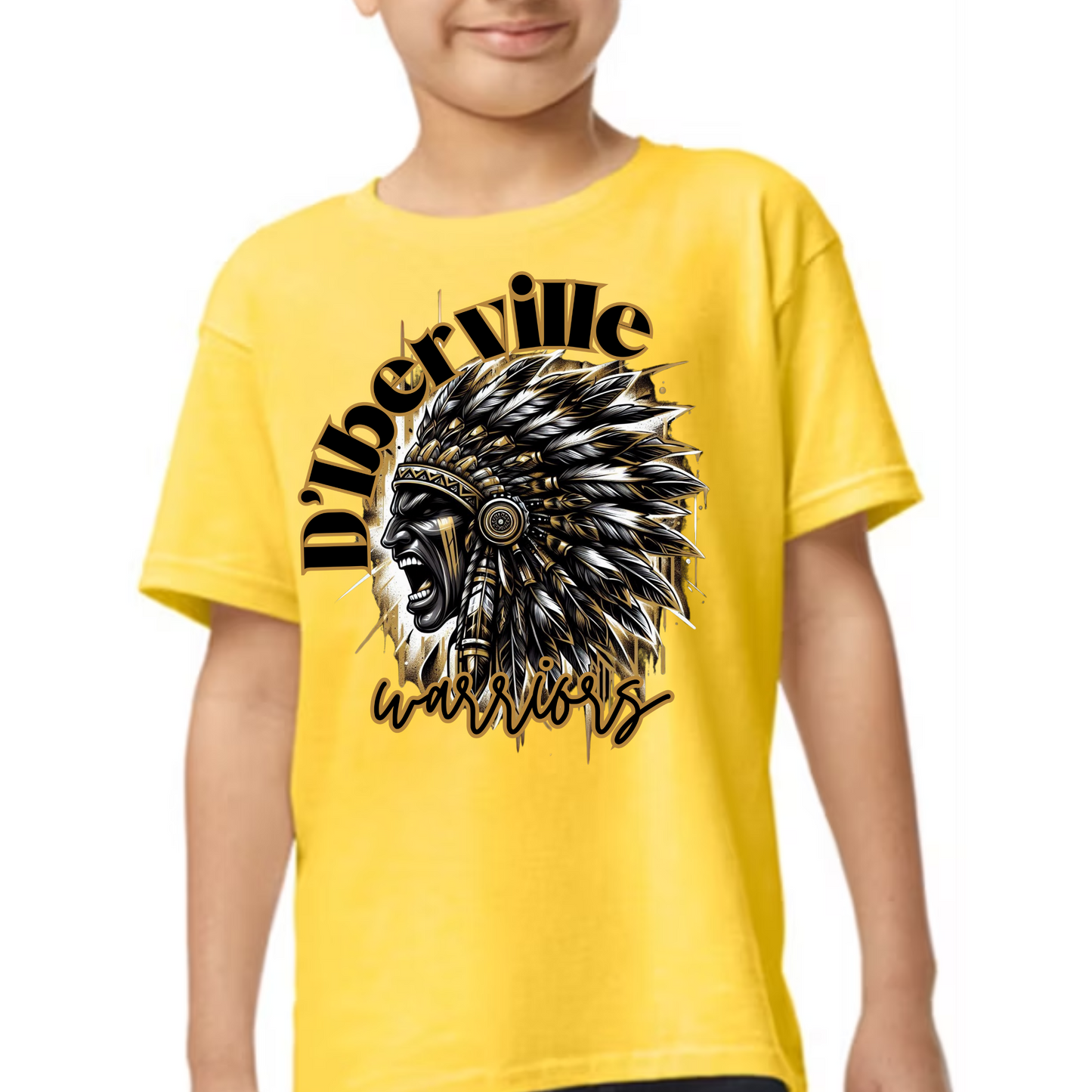 D'Iberville Warriors Spirit Tee – Bold Black & Gold School Pride Shirt