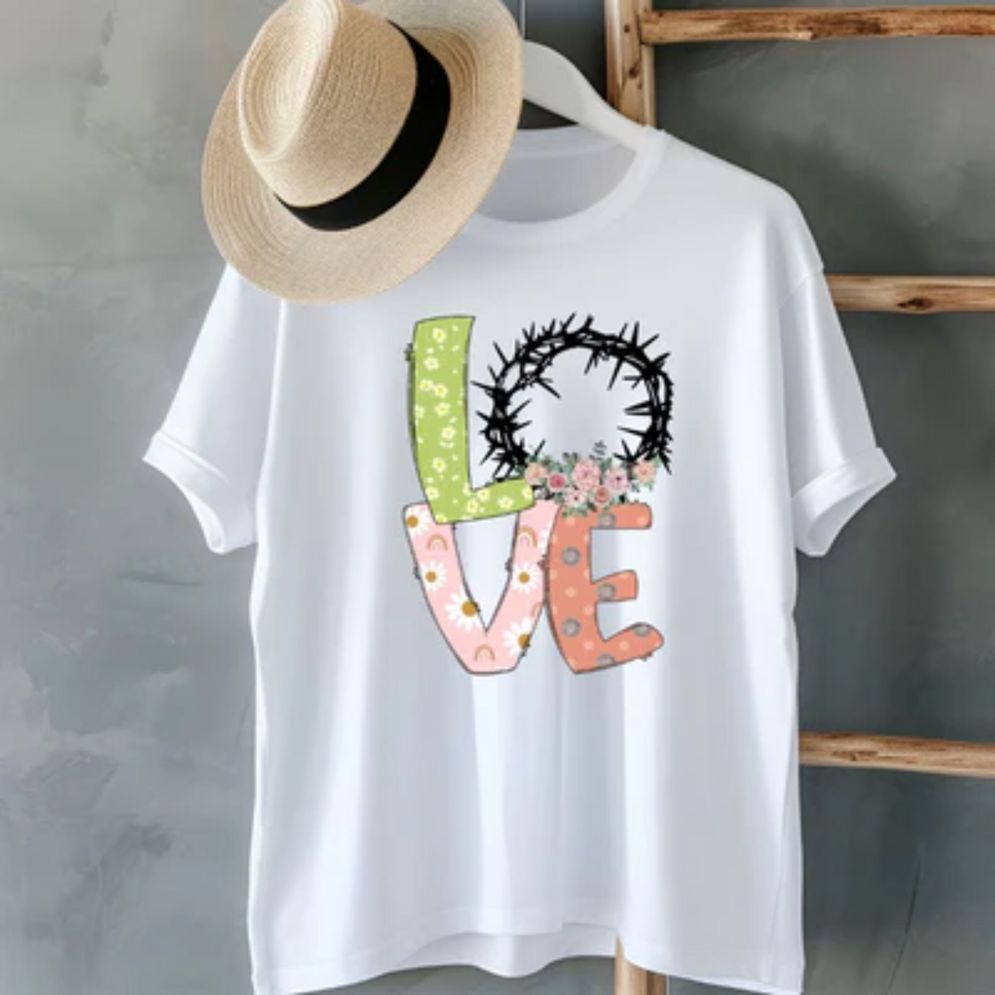 "Love and the Crown of Thorns" Christian T-Shirt – TCM Designs