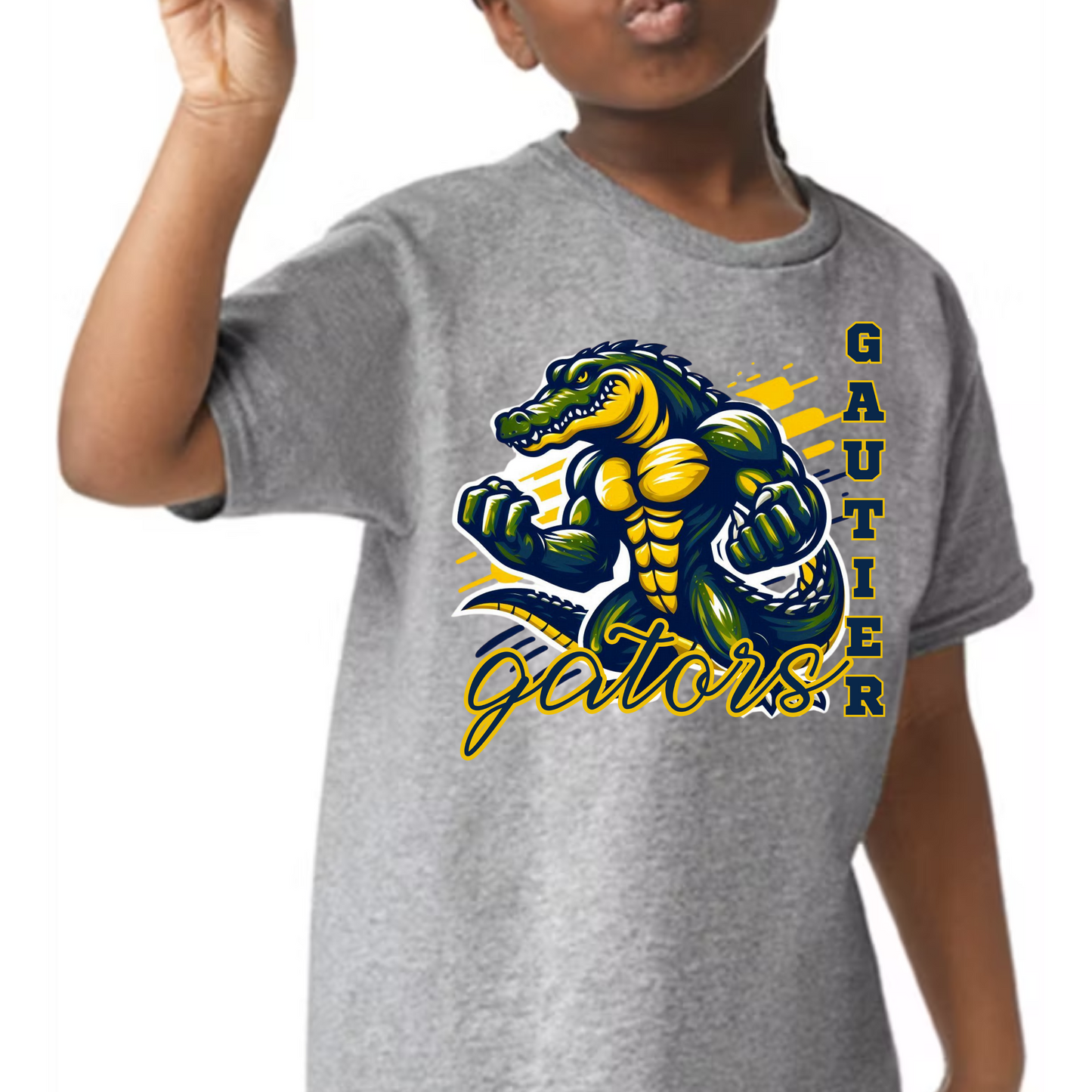 Gautier Gators Spirit Tee – Bold Navy & Gold School Pride Shirt