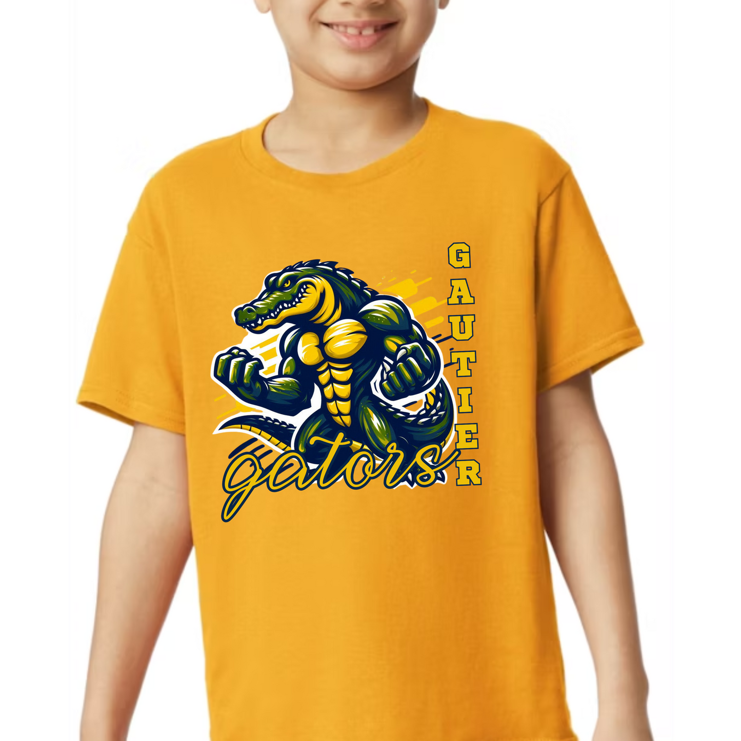 Gautier Gators Spirit Tee – Bold Navy & Gold School Pride Shirt