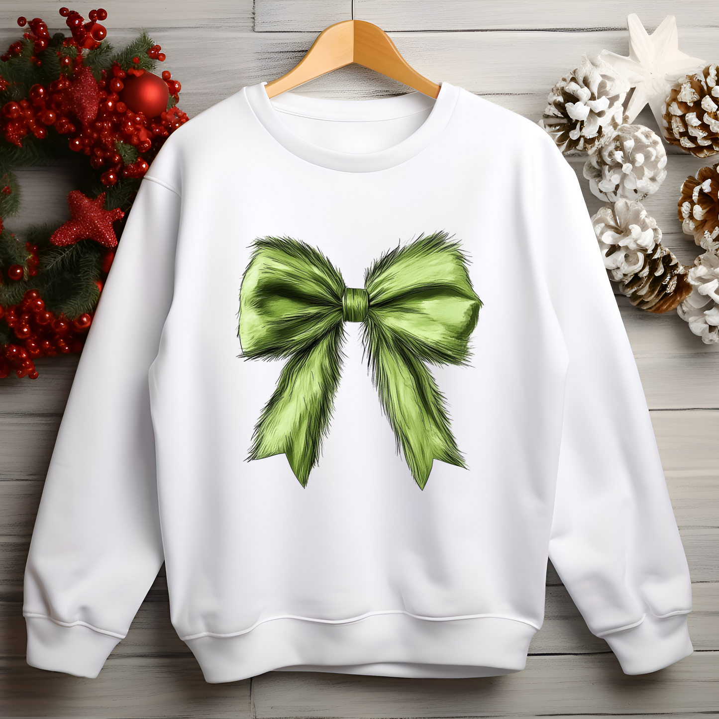 Green Bow Christmas Tee