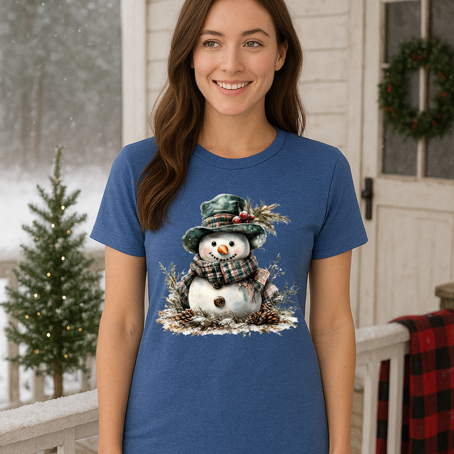 Vintage Snowman Christmas T-Shirt – Retro Holiday Tee