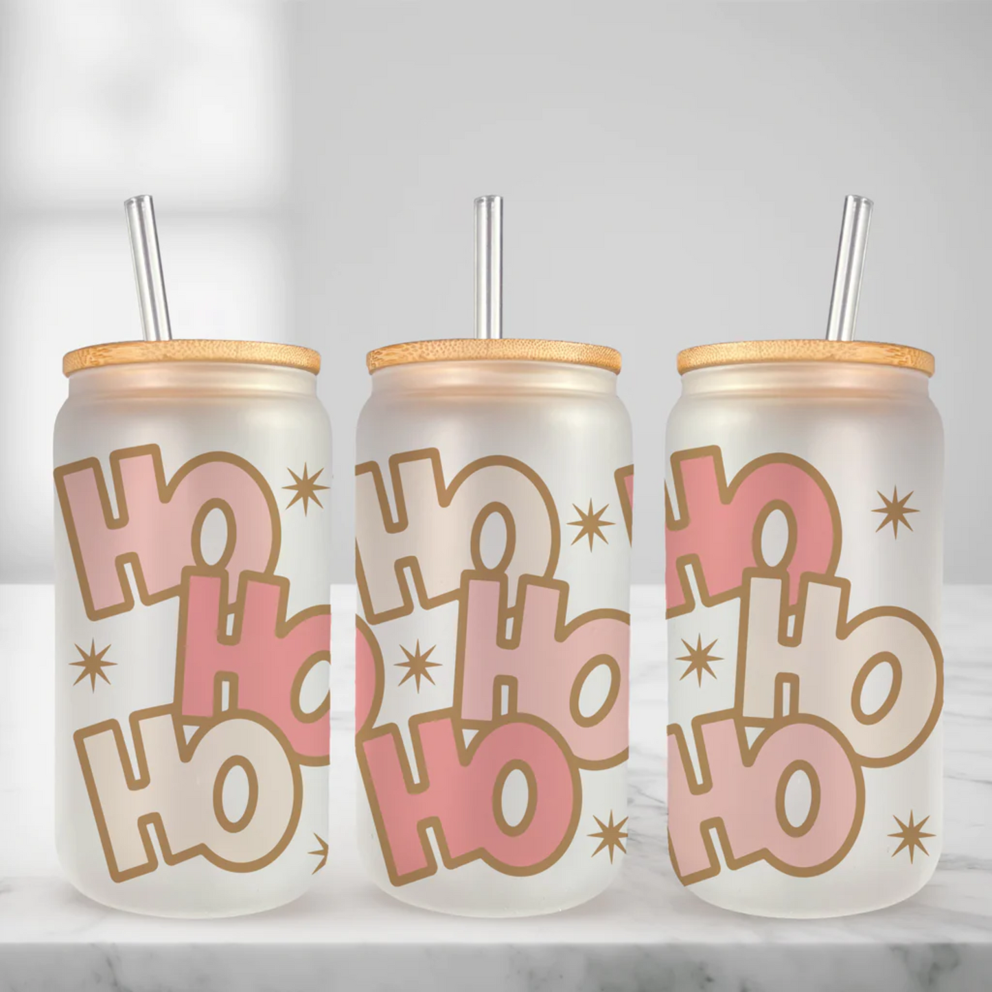 Ho Ho Ho Glass Cup
