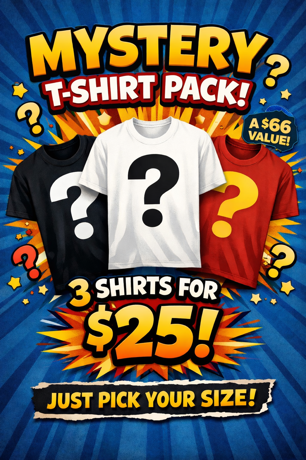 Faith Mystery Tee Pack – 3 Christian T-Shirts for $25 (Only Pick Your Size!)
