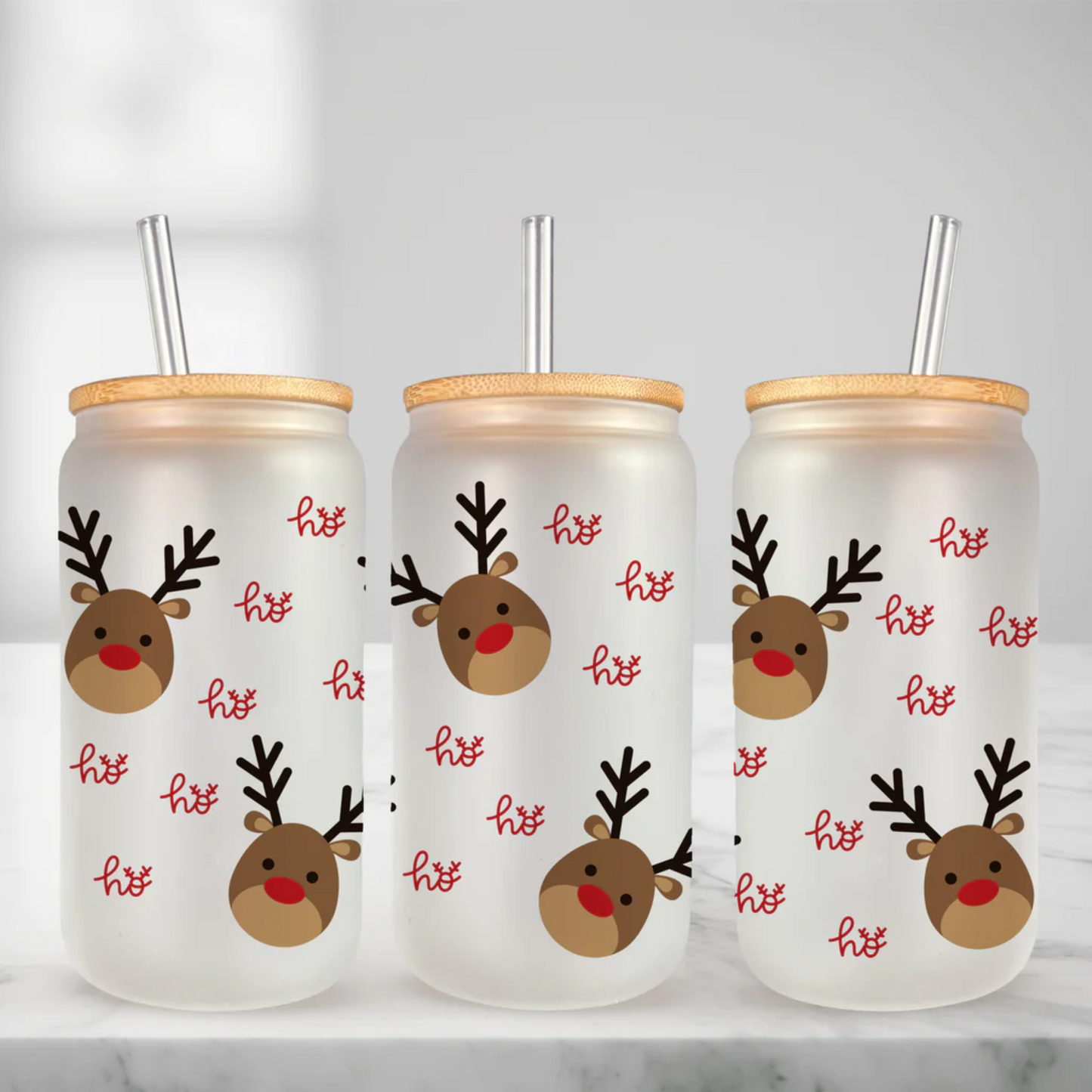 Reindeer Glass Cup