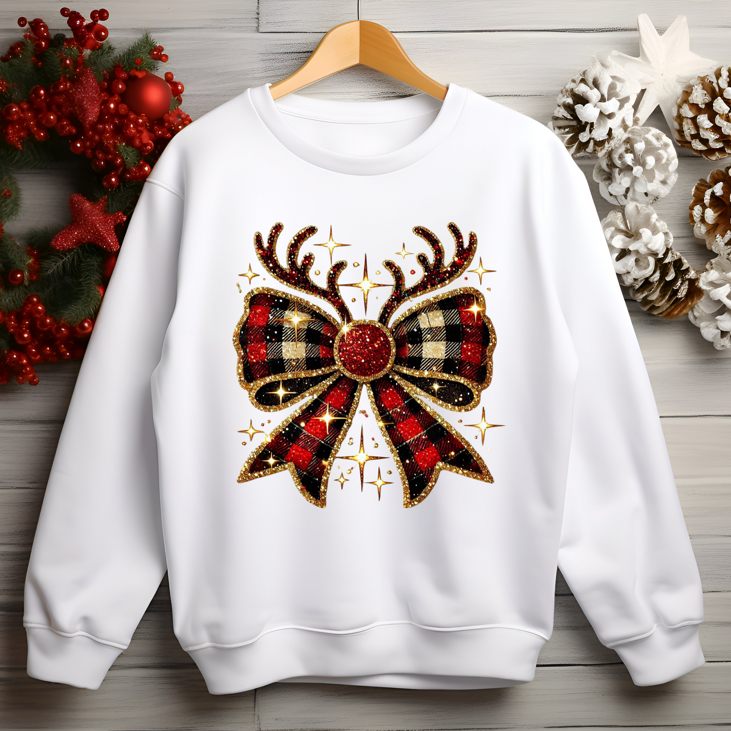 Reindeer Bow Christmas Tee