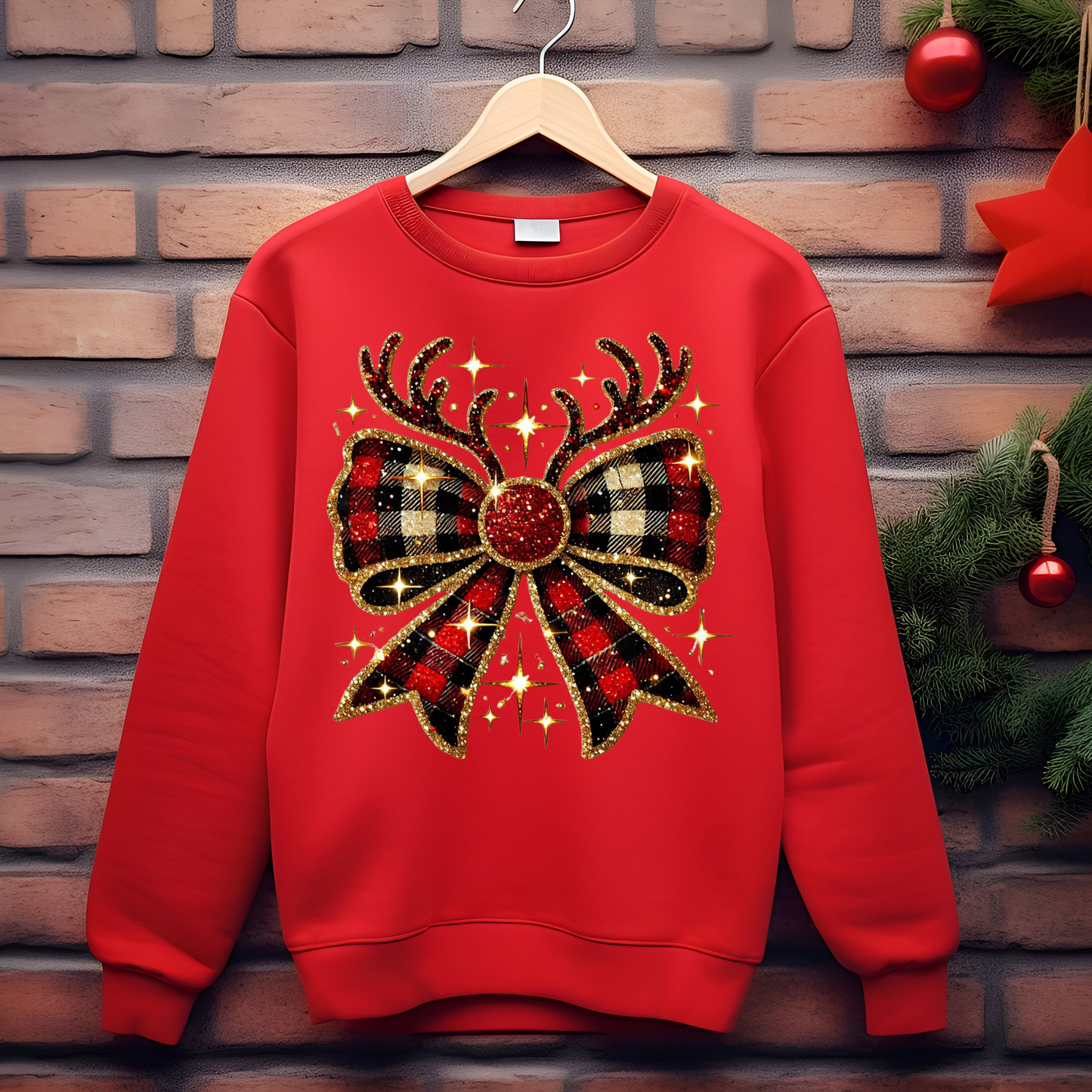 Reindeer Bow Christmas Tee