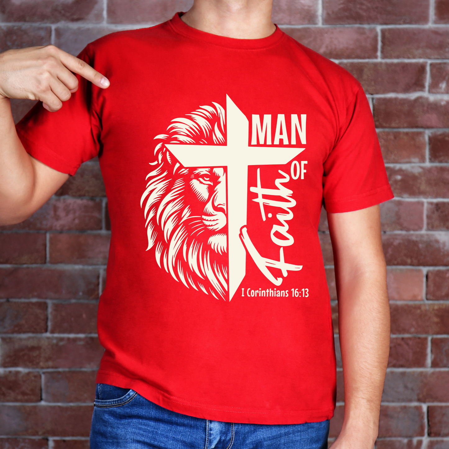 Man of Faith T-Shirt – Bold White Design