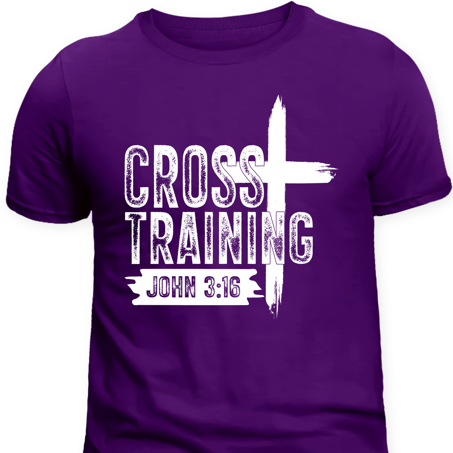 Cross Training T-Shirt – John 3:16 Faith & Strength