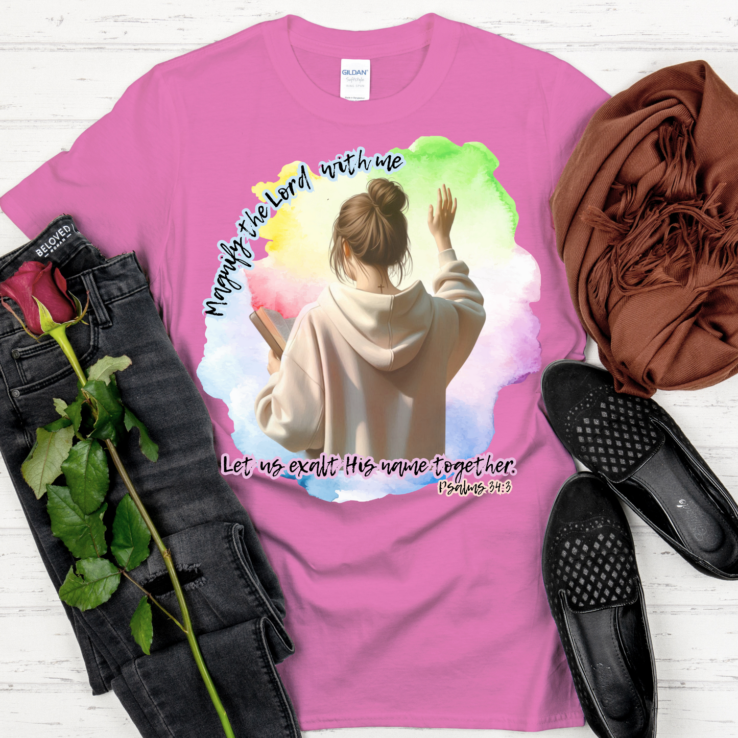 "Magnify the Lord with Me – Psalm 34:3" Worship Tee