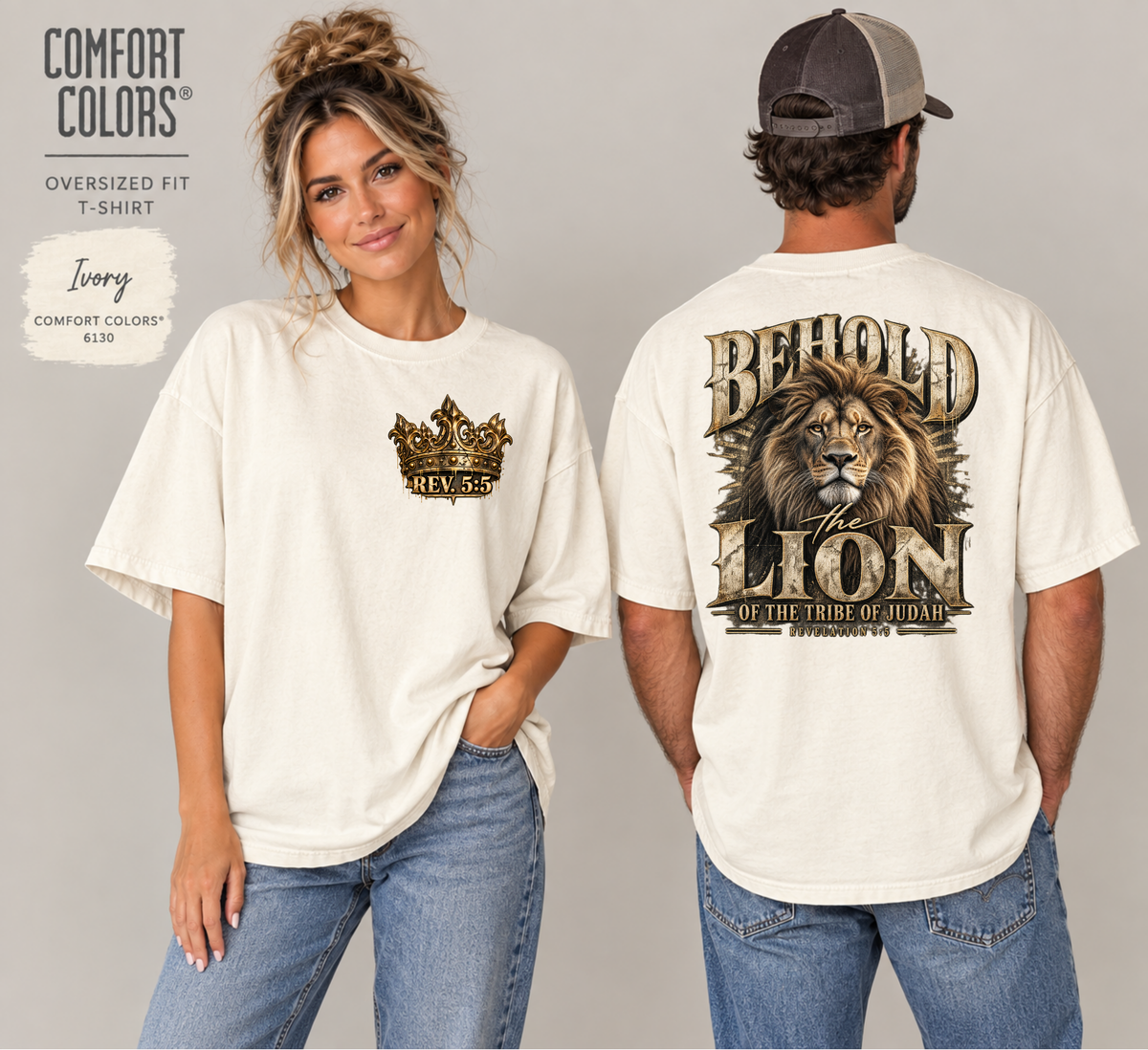 Behold the Lion of Judah T-Shirt | Christian Faith Tee | Jesus Lion Shirt | Biblical Graphic Tee