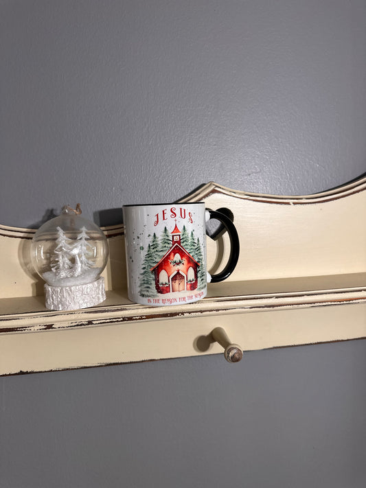 “Jesus Is the Reason for the Season” Ceramic Coffee Mug – Inspirational Christmas Cup