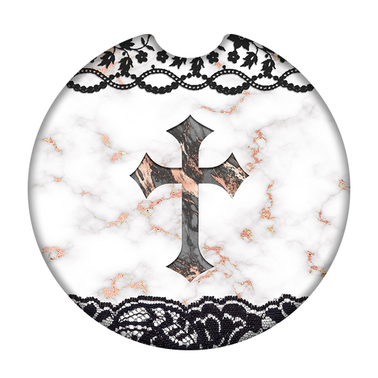 Faux Marble Cross Car Coaster