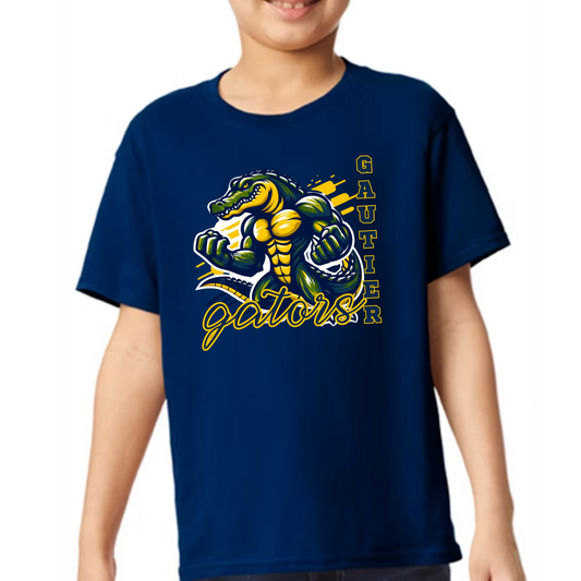 Gautier Gators Spirit Tee – Bold Navy & Gold School Pride Shirt