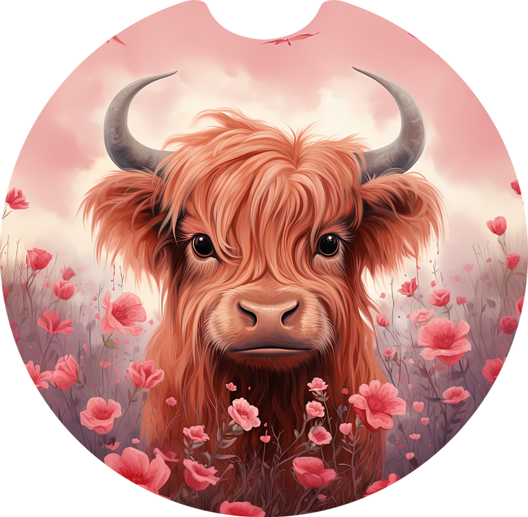 Highland Cow Car Coaster