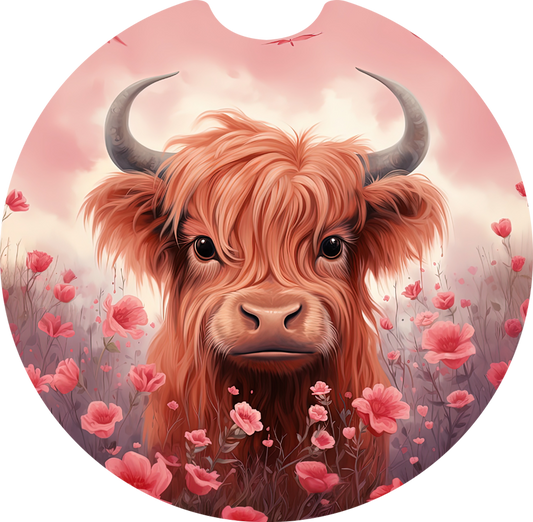 Highland Cow Car Coaster