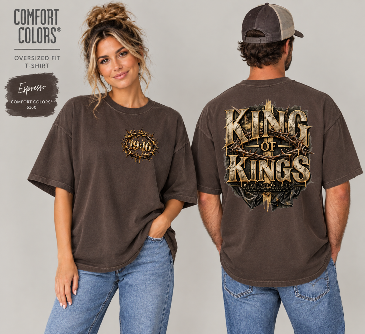 King of Kings T-Shirt | Jesus Christ Christian Tee | Faith-Based Graphic Shirt | Christian Clothing