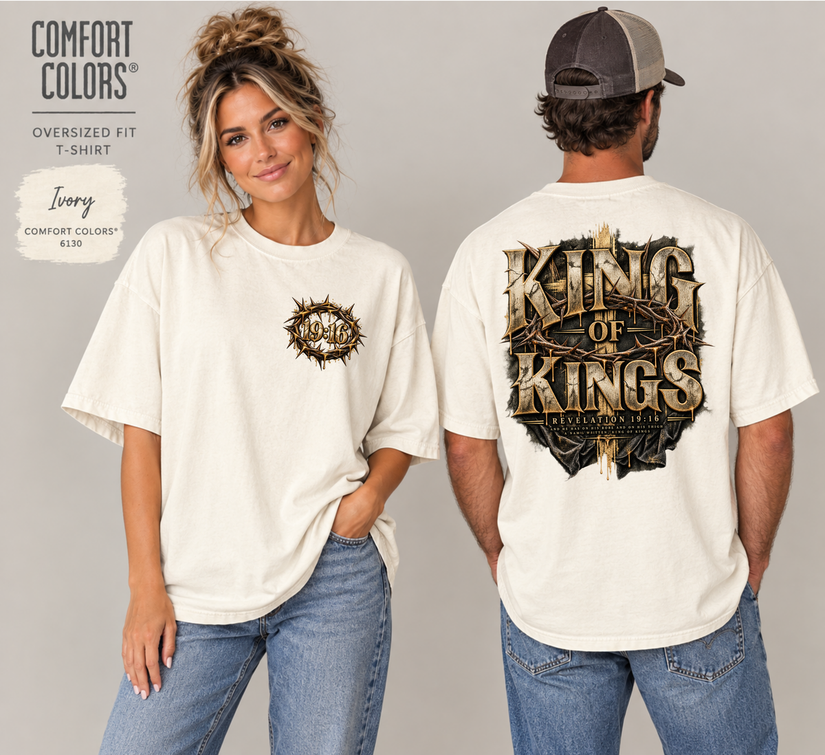 King of Kings T-Shirt | Jesus Christ Christian Tee | Faith-Based Graphic Shirt | Christian Clothing