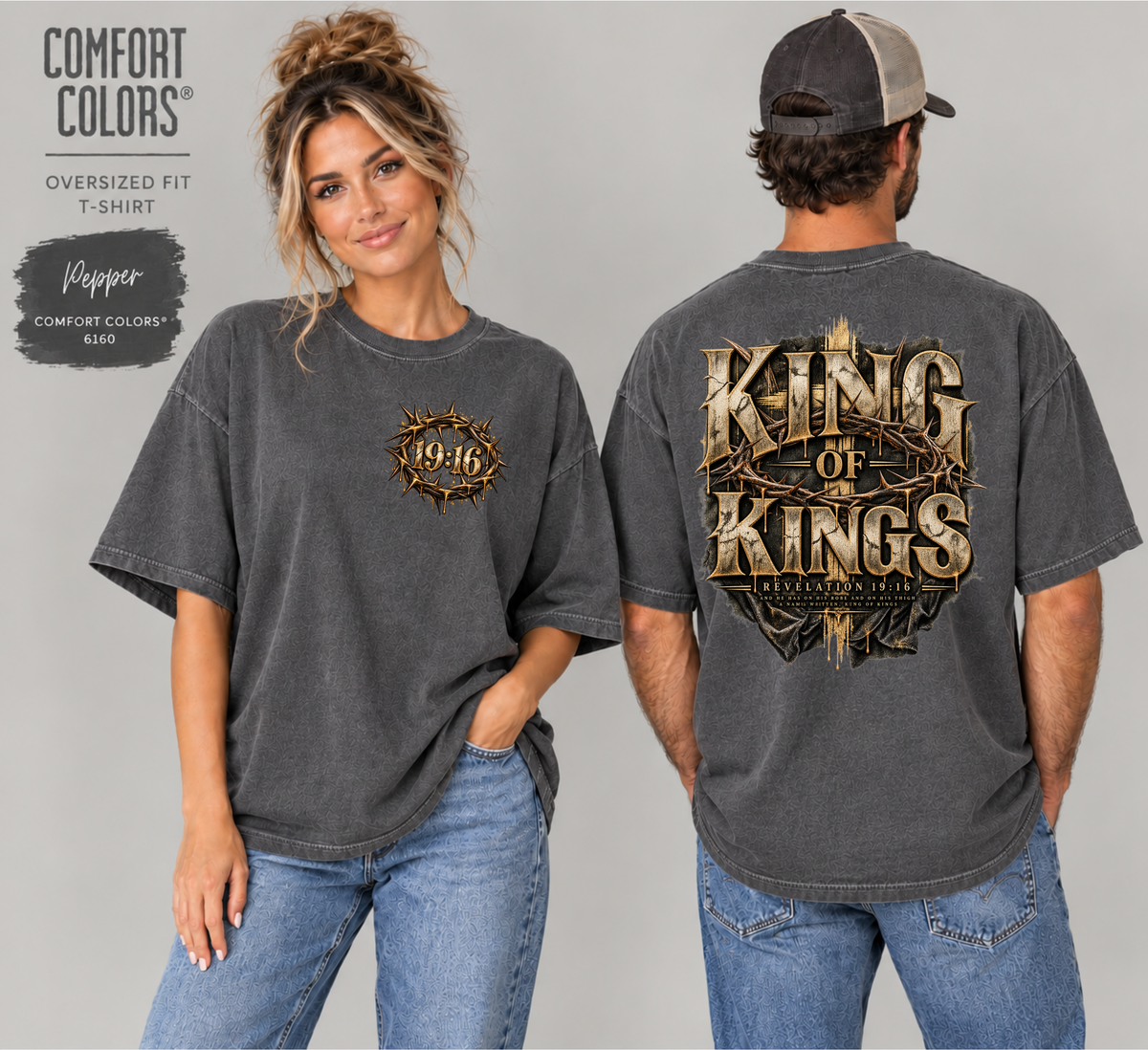 King of Kings T-Shirt | Jesus Christ Christian Tee | Faith-Based Graphic Shirt | Christian Clothing