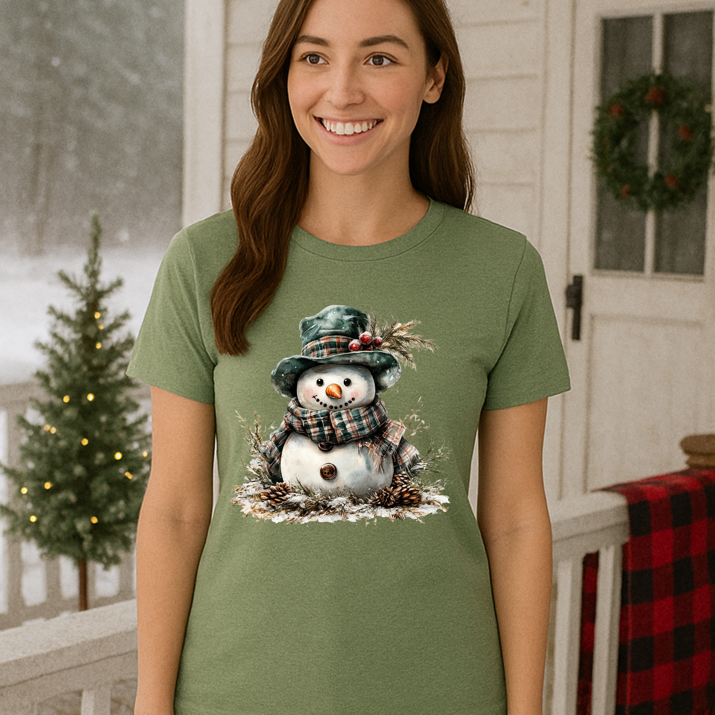 Vintage Snowman Christmas T-Shirt – Retro Holiday Tee