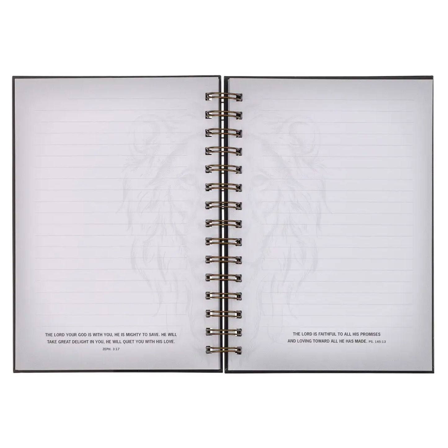 Strong – Joshua 1:9 Lion Spiral Notebook | Christian Faith Journal