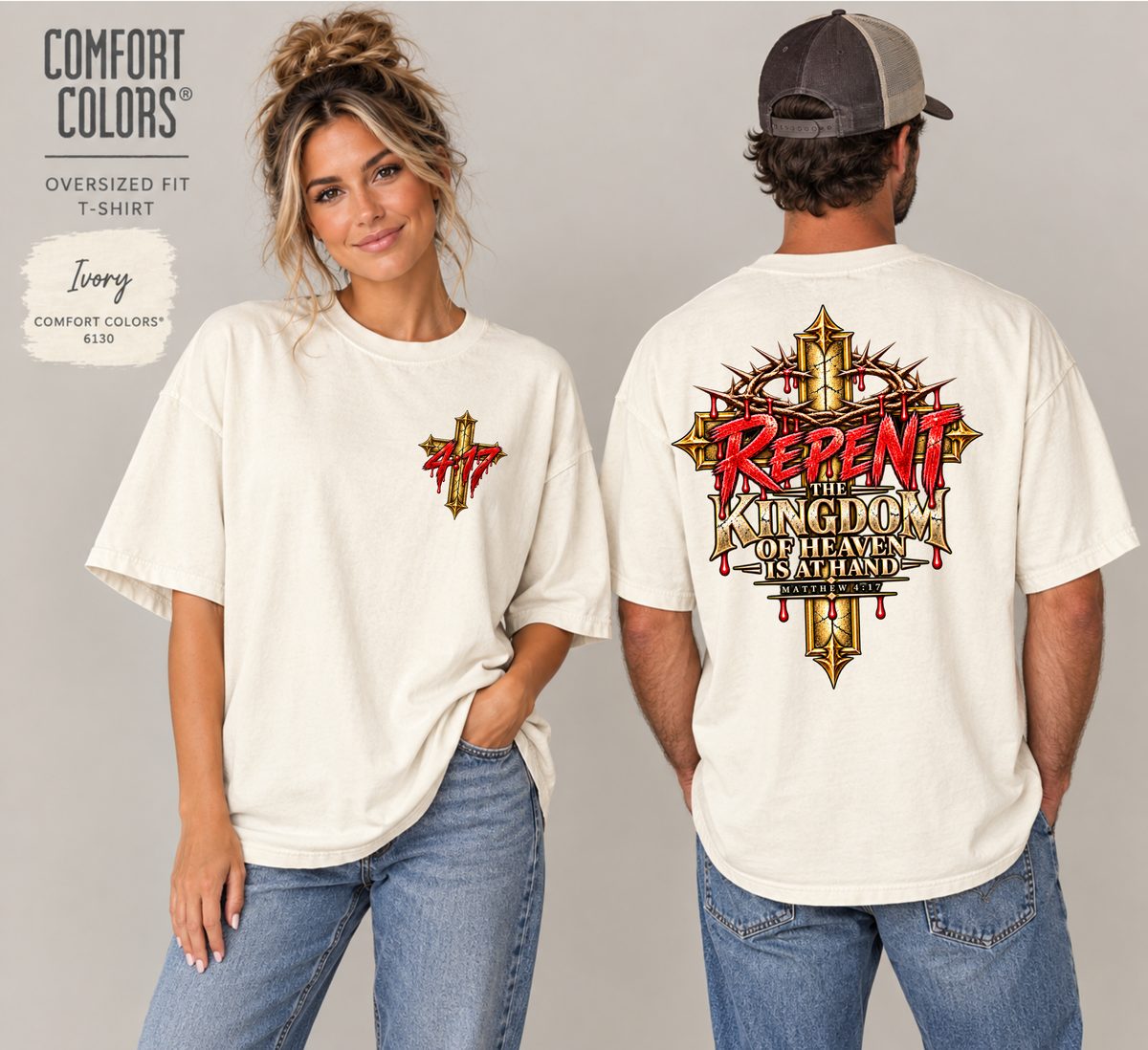 Repent, The Kingdom of Heaven Is at Hand | Comfort Colors® Christian T-Shirt
