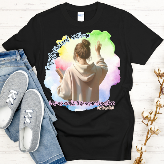 "Magnify the Lord with Me – Psalm 34:3" Worship Tee