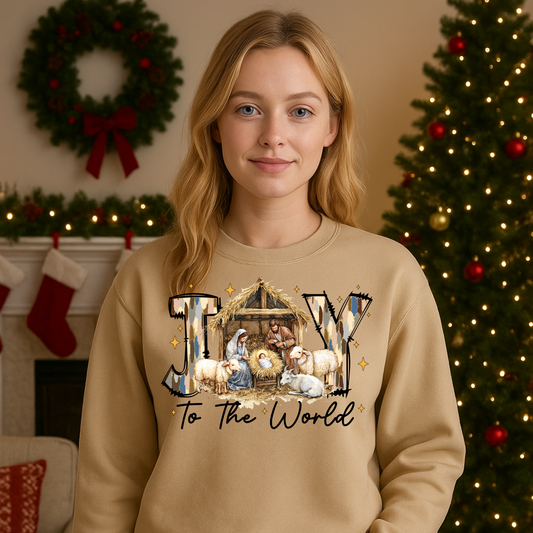 ✨ Joy to the World Nativity Christmas Tee ✨