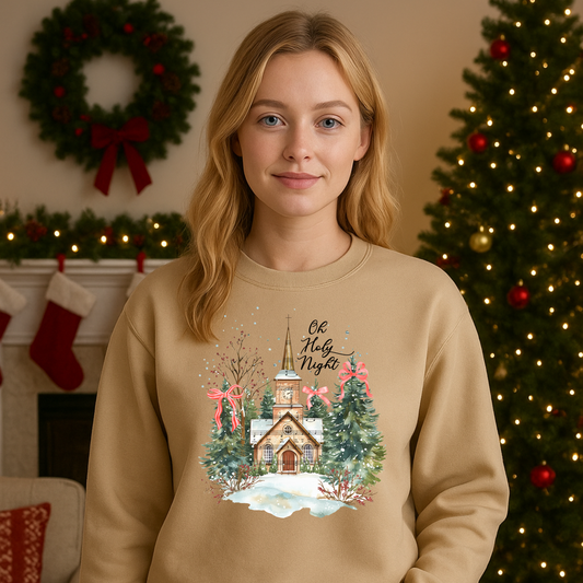 🌟 Oh Holy Night Christmas Church Tee 🌟