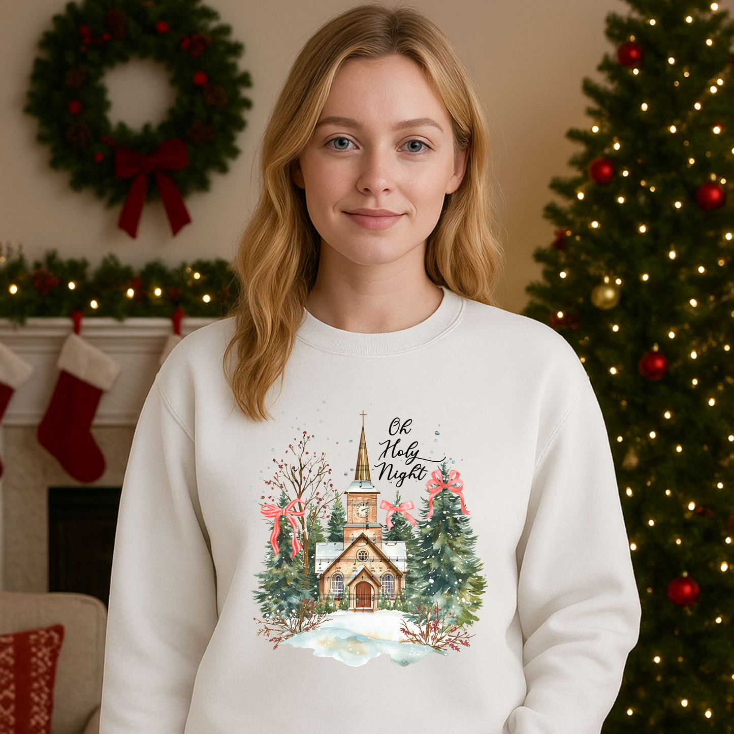 🌟 Oh Holy Night Christmas Church Tee 🌟