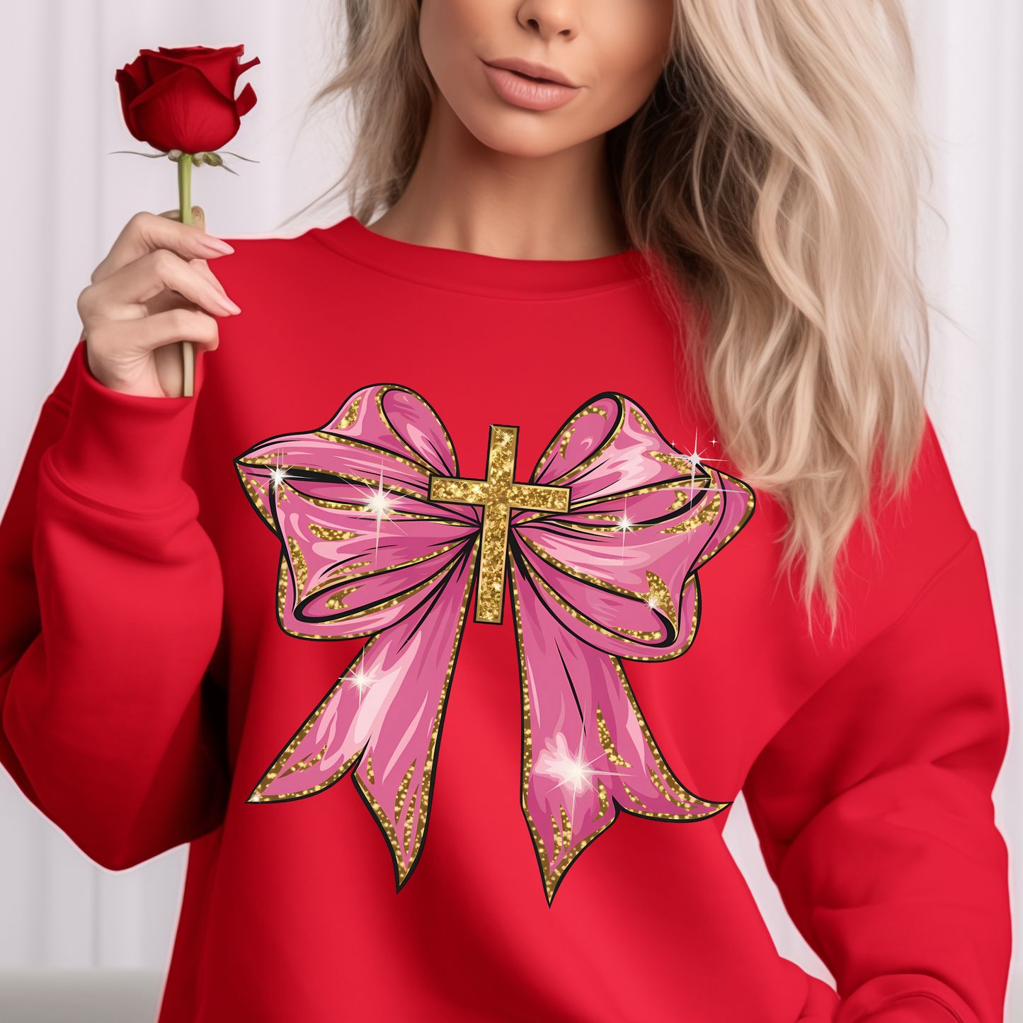 Pink Cross Bow Tee